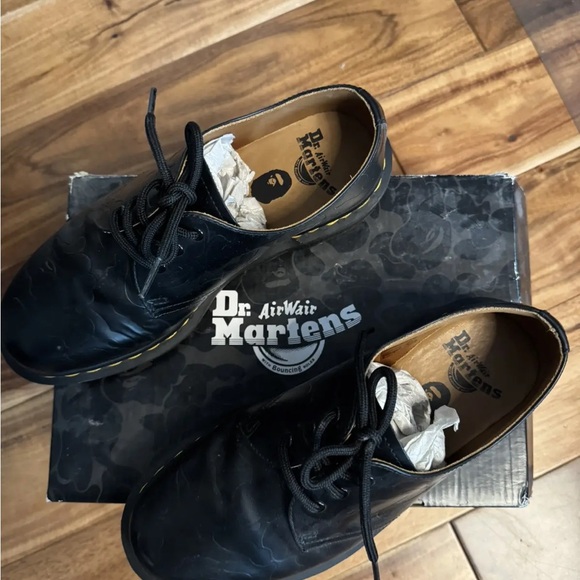 BAPE x Dr. Martens 1461 Black Embossed Leather Oxfords main image 3